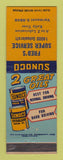 Matchbook Cover - Sunoco oil gas Fred's Detroit MI
