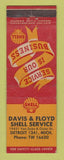 Matchbook Cover - Shell oil gas Davis Floyd Detroit MI