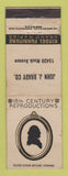 Matchbook Cover - John Brady Kindel Furniture Grand Rapids MI WEAR