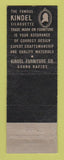 Matchbook Cover - John Brady Kindel Furniture Grand Rapids MI WEAR