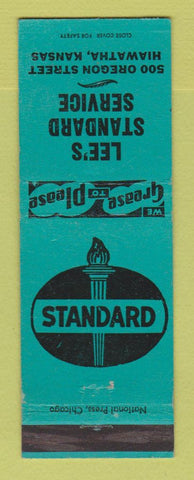 Matchbook Cover - Lee's Standard oil gas Hiawatha KS