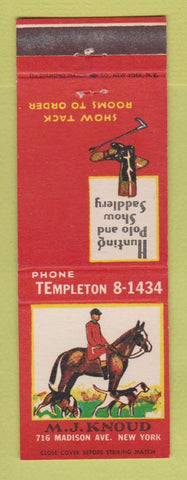 Matchbook Cover - MJ Knoud Hunting Polo Saddles New York City
