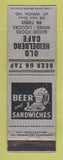 Matchbook Cover - Old Heidelberg Cafe Mount Vernon IN MERCHANTS