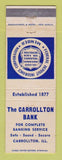 Matchbook Cover - Carrollton Bank IL