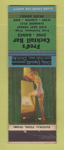 Matchbook Cover - Fred's Cocktail Bar Detroit MI pinup