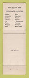 Matchbook Cover - Kinder Furman Real Estate Prospect Park PA Mending Kit
