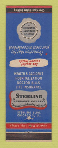 Matchbook Cover - Sterling Insurance Chicago IL