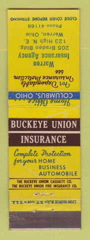 Matchbook Cover - Buckeye Union Insurance Warren OH