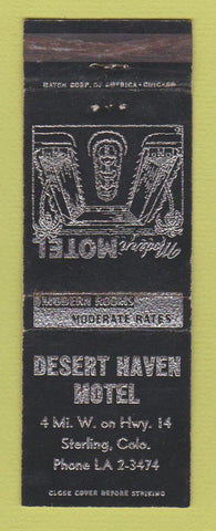 Matchbook Cover - Desert Haven Motel Sterling Colorado