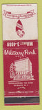 Matchbook Cover - Military Park Hotel Newark NJ WEAR