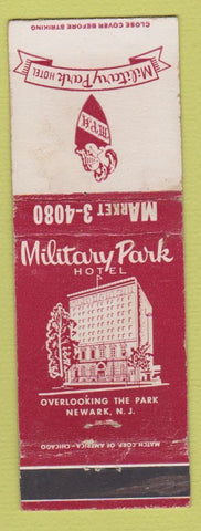Matchbook Cover - Military Park Hotel Newark NJ WEAR