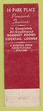 Matchbook Cover - Military Park Hotel Newark NJ WEAR