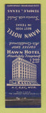 Matchbook Cover - Hawn Hotel Temple TX
