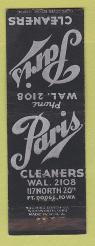 Matchbook Cover - Paris Cleaners Fort Dodge IA