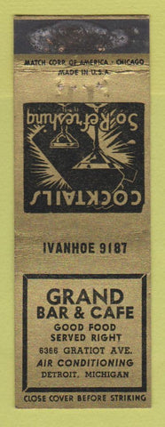 Matchbook Cover - Grand Bar Cafe Detroit MI WEAR