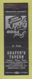 Matchbook Cover - Shafer's Taver nNORwood OH