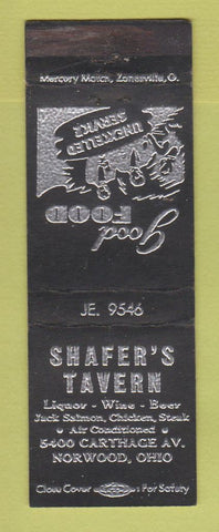 Matchbook Cover - Shafer's Taver nNORwood OH