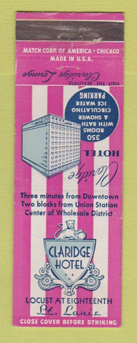 Matchbook Cover - Claridge Hotel St Louis MO
