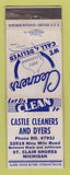 Matchbook Cover - Castle Cleaners Dyers St Clair Shores MI