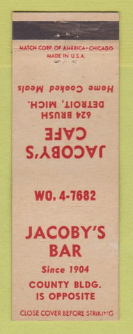 Matchbook Cover - Jacoby's Bar Cafe Detroit MI