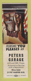 Matchbook Cover - Peters Garage Detroit MI WEAR