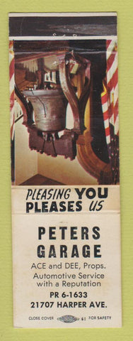 Matchbook Cover - Peters Garage Detroit MI WEAR