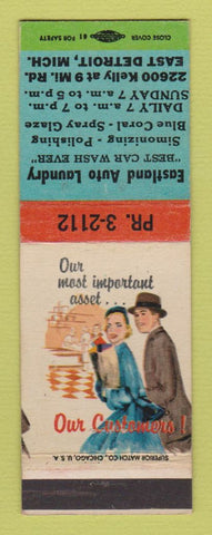 Matchbook Cover - Eastland Auto Laundry Car Wash East Detroit MI