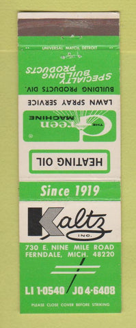 Matchbook Cover - Kaltz Lawn Spray Service Ferndale MI