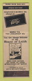 Matchbook Cover - House of Leith Detroit MI Men's Clothes