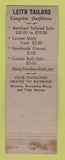 Matchbook Cover - House of Leith Detroit MI Men's Clothes