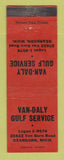 Matchbook Cover - Van Daly Gulf oil gas Dearborn MI WEAR