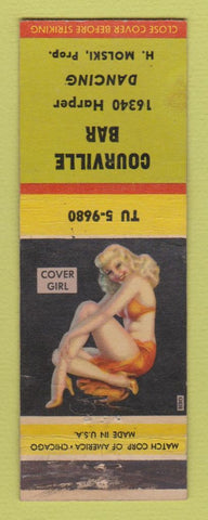 Matchbook Cover - Courville Bar Detroit MI pinup