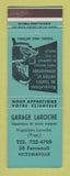 Matchbook Cover - Garage Laroche Victoriaville QC