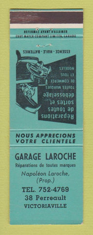 Matchbook Cover - Garage Laroche Victoriaville QC