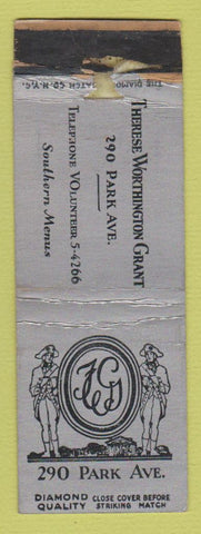 Matchbook Cover - Therese Worthington Grant New York City? DQ POOR