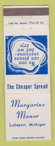 Matchbook Cover - Margarine Manor Lakeport MI