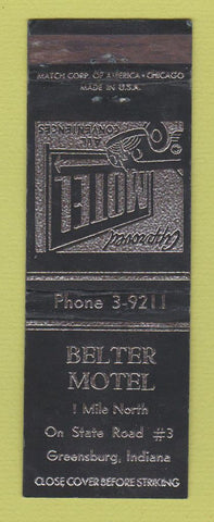 Matchbook Cover - Belter Motel Greensburg IN WEAR