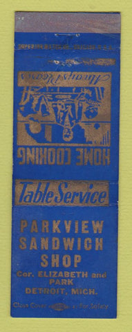 Matchbook Cover - Parkview Sandwich Shop Detroit MI WEAR