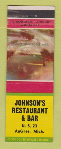 Matchbook Cover - Johnson's Restaurant Bar AuGres MI