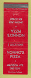 Matchbook Cover - Nonno's Pizza Madison Heights MI