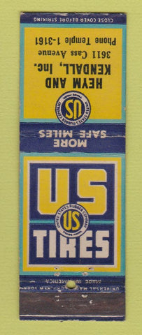 Matchbook Cover - US Tires Heym & Kendall Detroit MI