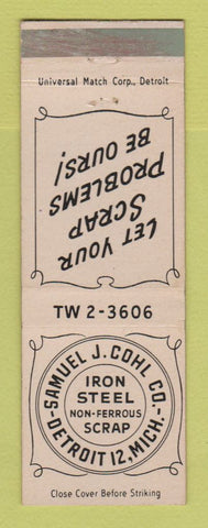 Matchbook Cover - Samuel Cohl Iron Steel Detroit MI WEAR