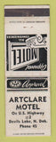 Matchbook Cover - Artclare Motel Devils Lake ND WEAR