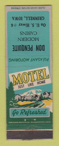 Matchbook Cover - Don Penquite Modern Cabins Grinnell IA