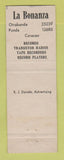 Matchbook Cover - La Bonanza Music Curacao instruments records