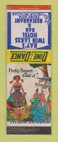Matchbook Cover - Ray's Twin Lakes Hotel Bar Restaurant Lincoln MI hillbilly
