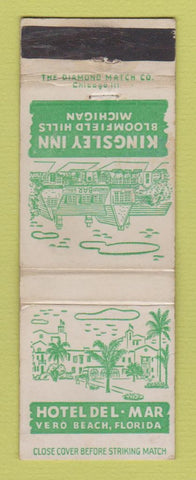 Matchbook Cover - Kingsley Hotel Del Mar Vero Beach FL Bloomfield Hills MI WEAR