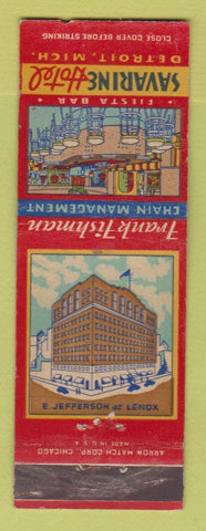 Matchbook Cover - Savarine Hotel Detroit MI