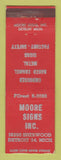 Matchbook Cover - Moore Signs Metal Embossed Detroit MI