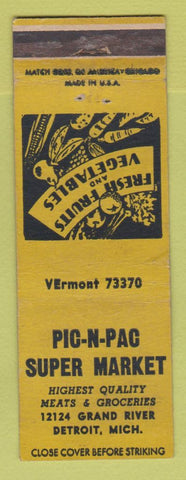 Matchbook Cover - Pic N Pac Super Market Grocery Detroit MI